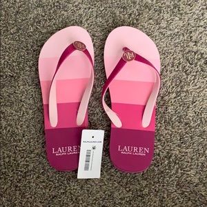 pink ralph lauren flip flops - size 7